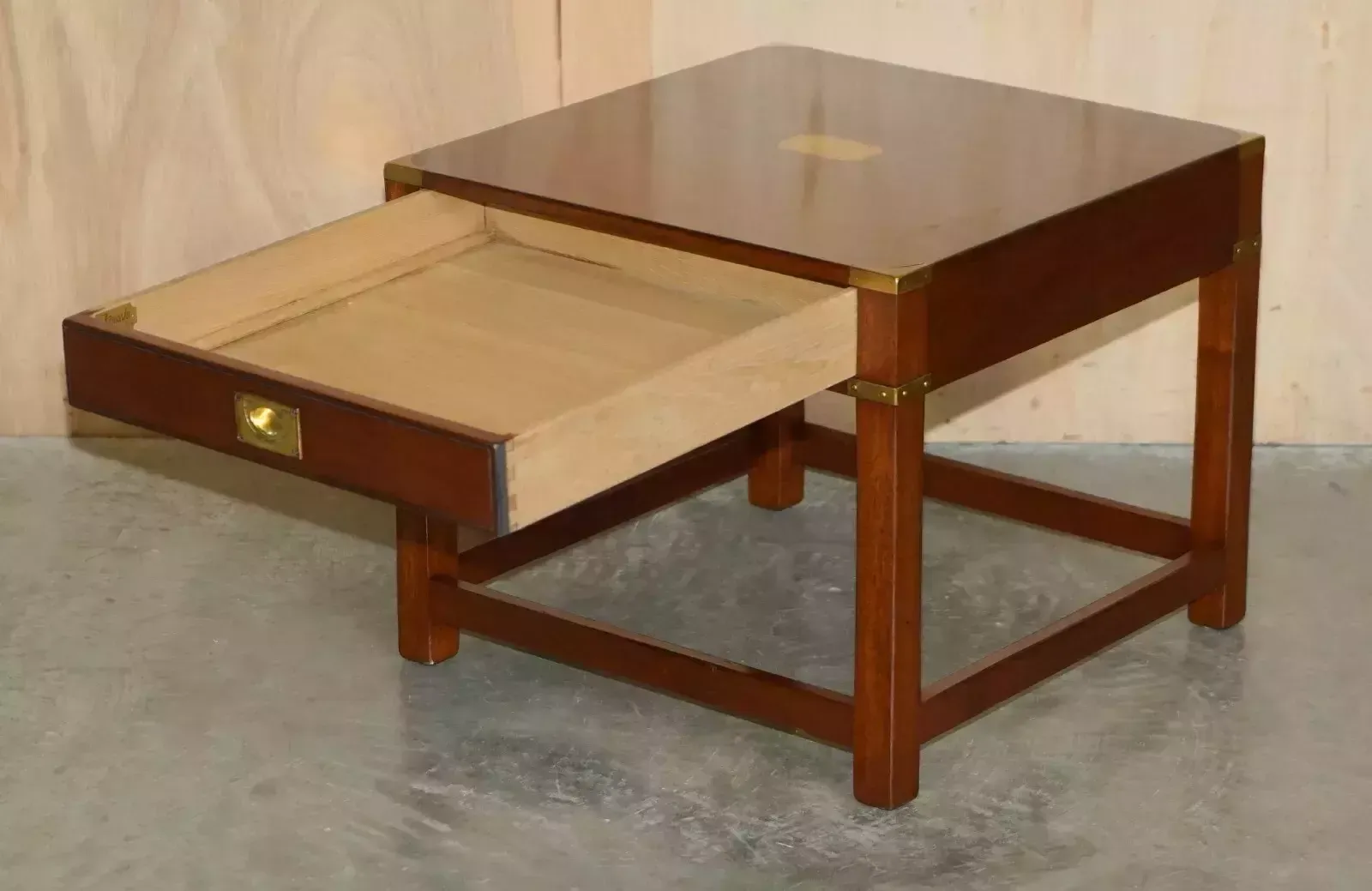 2350.0 Fine Pair Of Harrods Kennedy Mahogany Military Campaign Single Drawer Tables photo