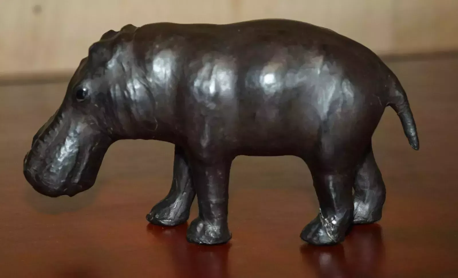 Small Infant Liberty's London Omersa Brown Leather Hippopotamus Footstool photo 1250.0