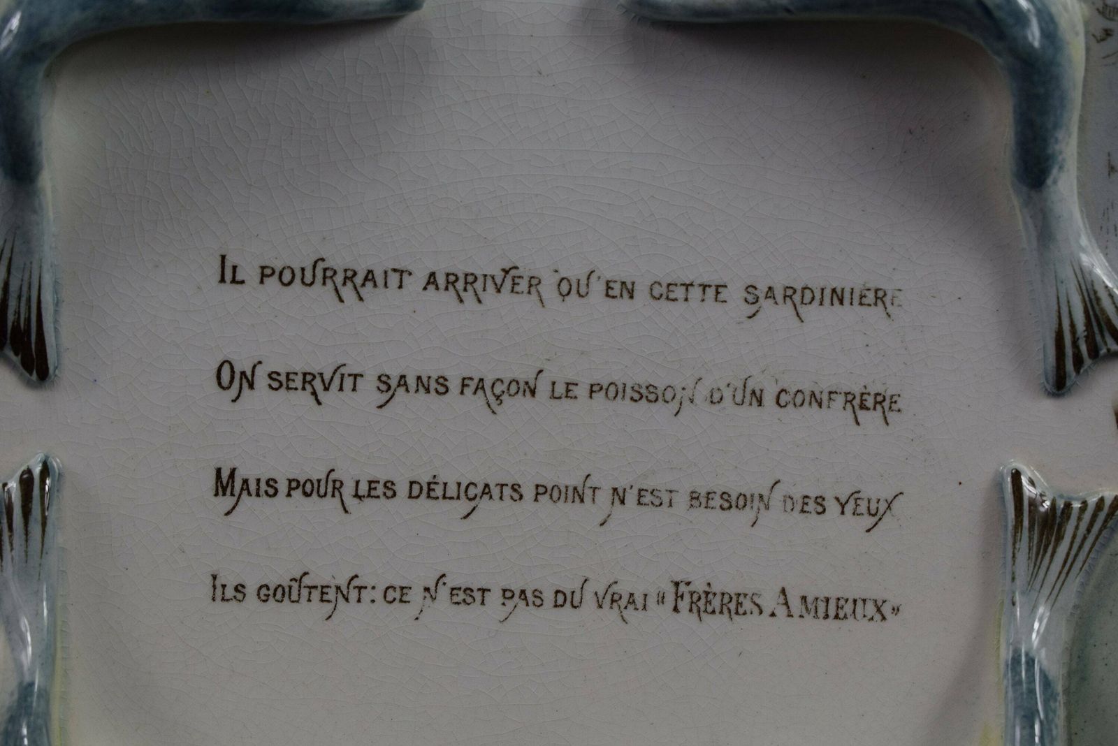Vintage France Antique Majolica Advertising Plate photo 160.0