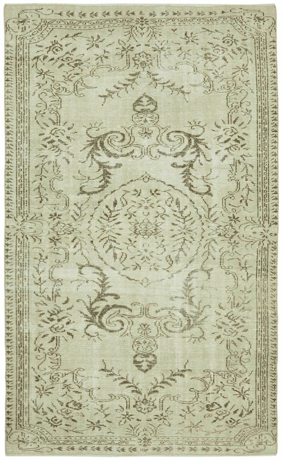 6x9 Beige Turkish Vintage Area Rug