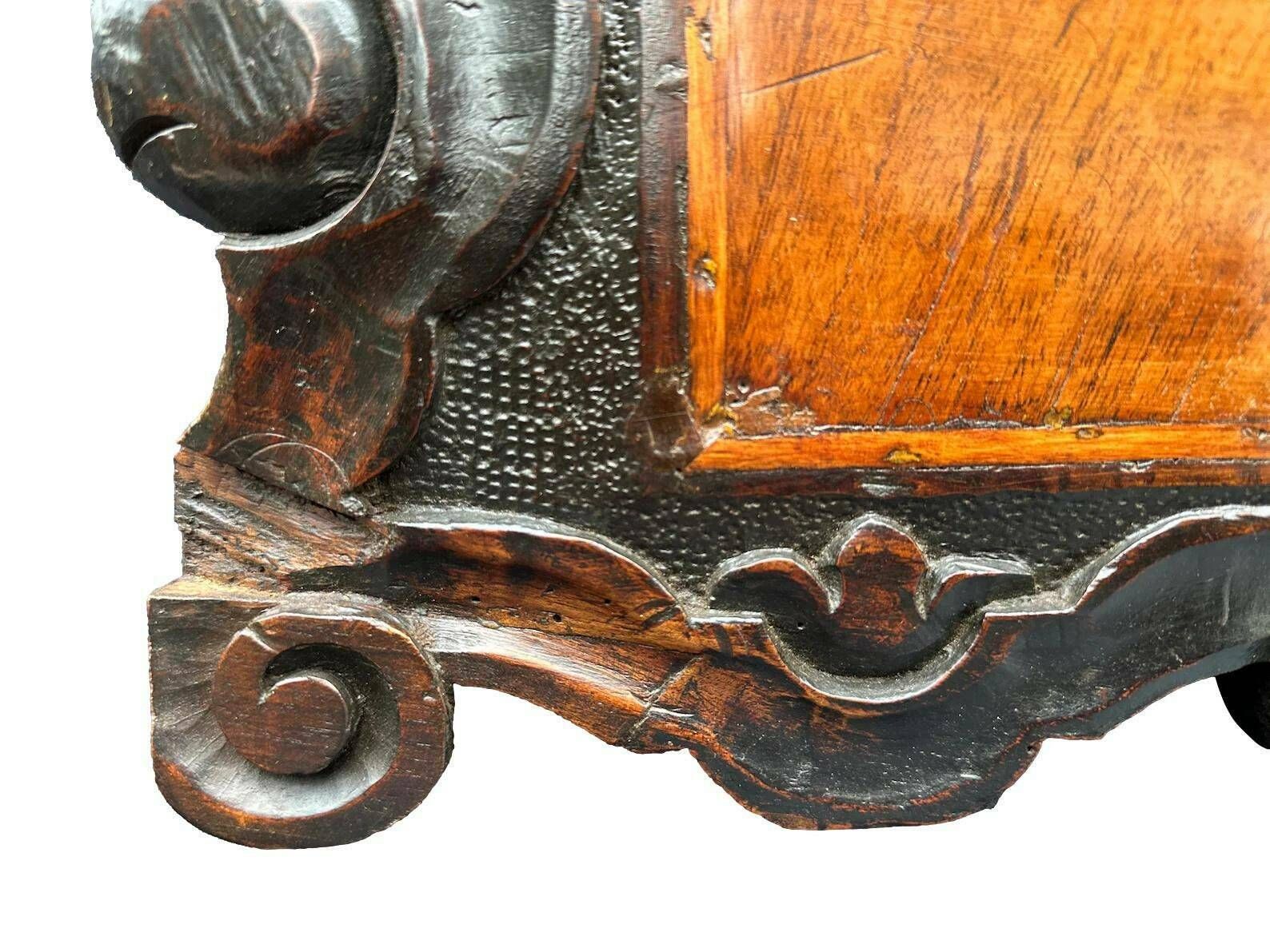French Antique Gothic Hand Carved Walnut Wood Crest Wall Panel Pediment photo 342.0