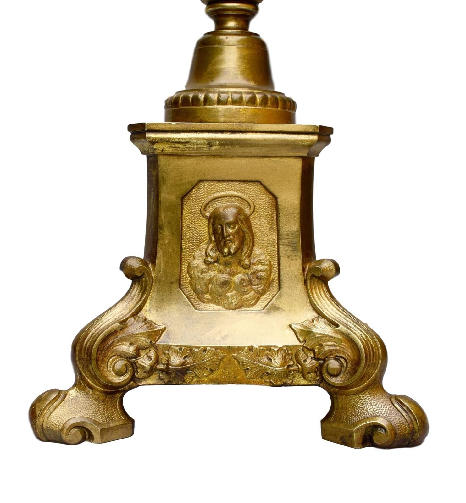 32" High French Antique Religious Church Candlestick Ormolu Bronze Candelabra photo furniture