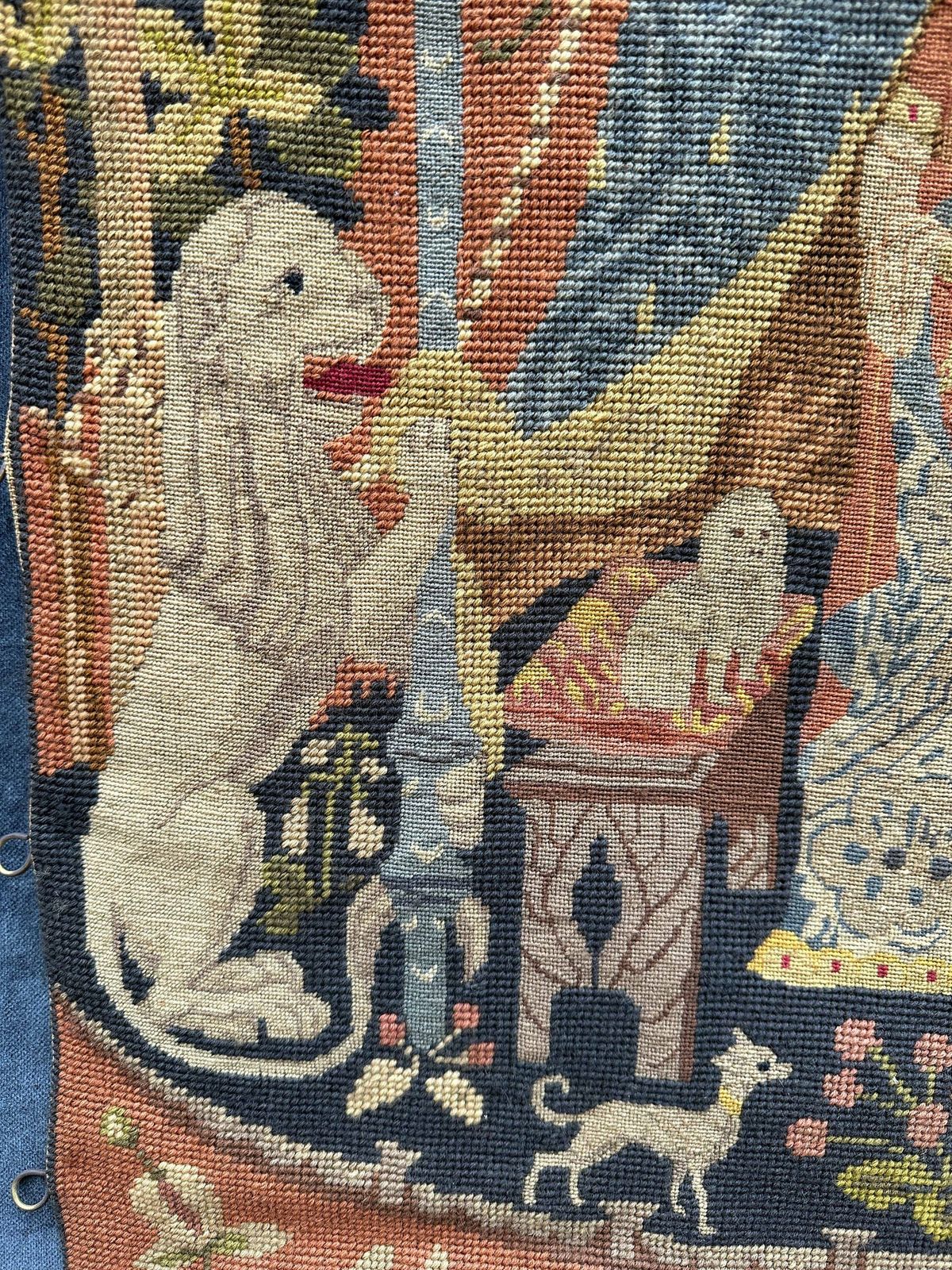 1950's Small Stitch Tapestry The Lady And The Unicorn " Mon Seul Desir" photo 337.0