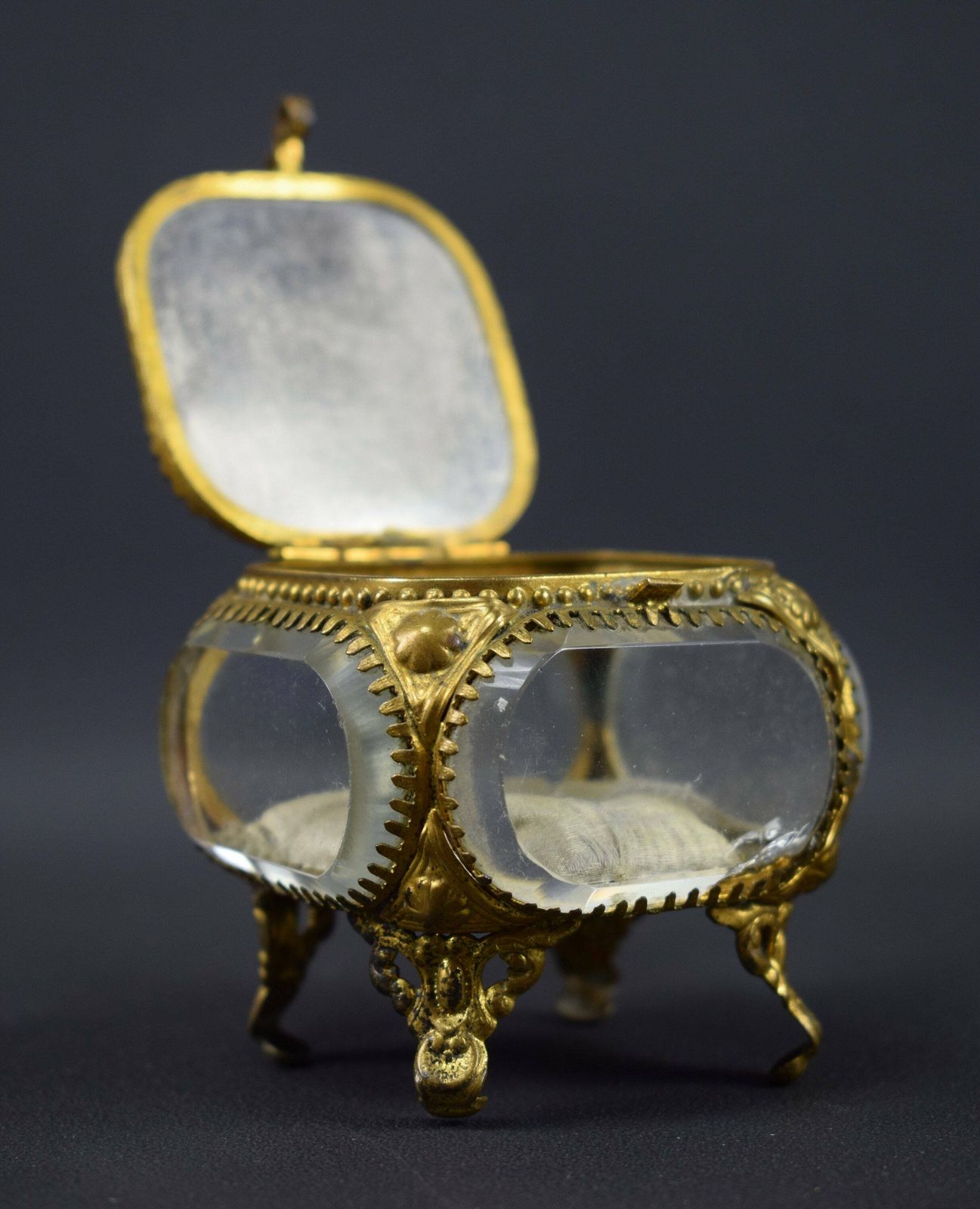 French Antique 19th.C Eglomise Casket Box Jewelry Case Souvenir Of Lyon photo vintage