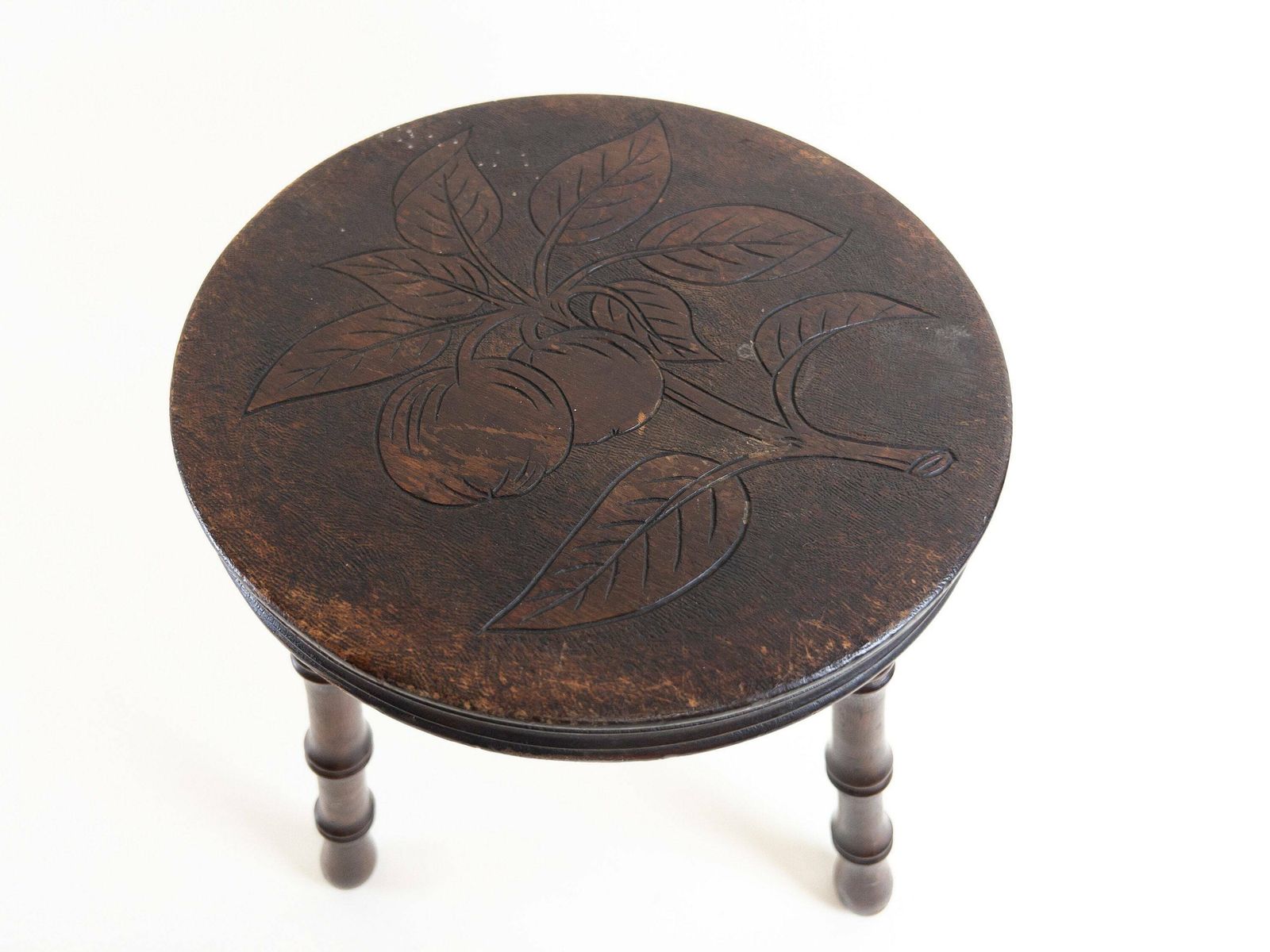 Swiss Wooden Tripod Milking Stool   Ornate Floral Stool Made In Switzerland photo 166.0