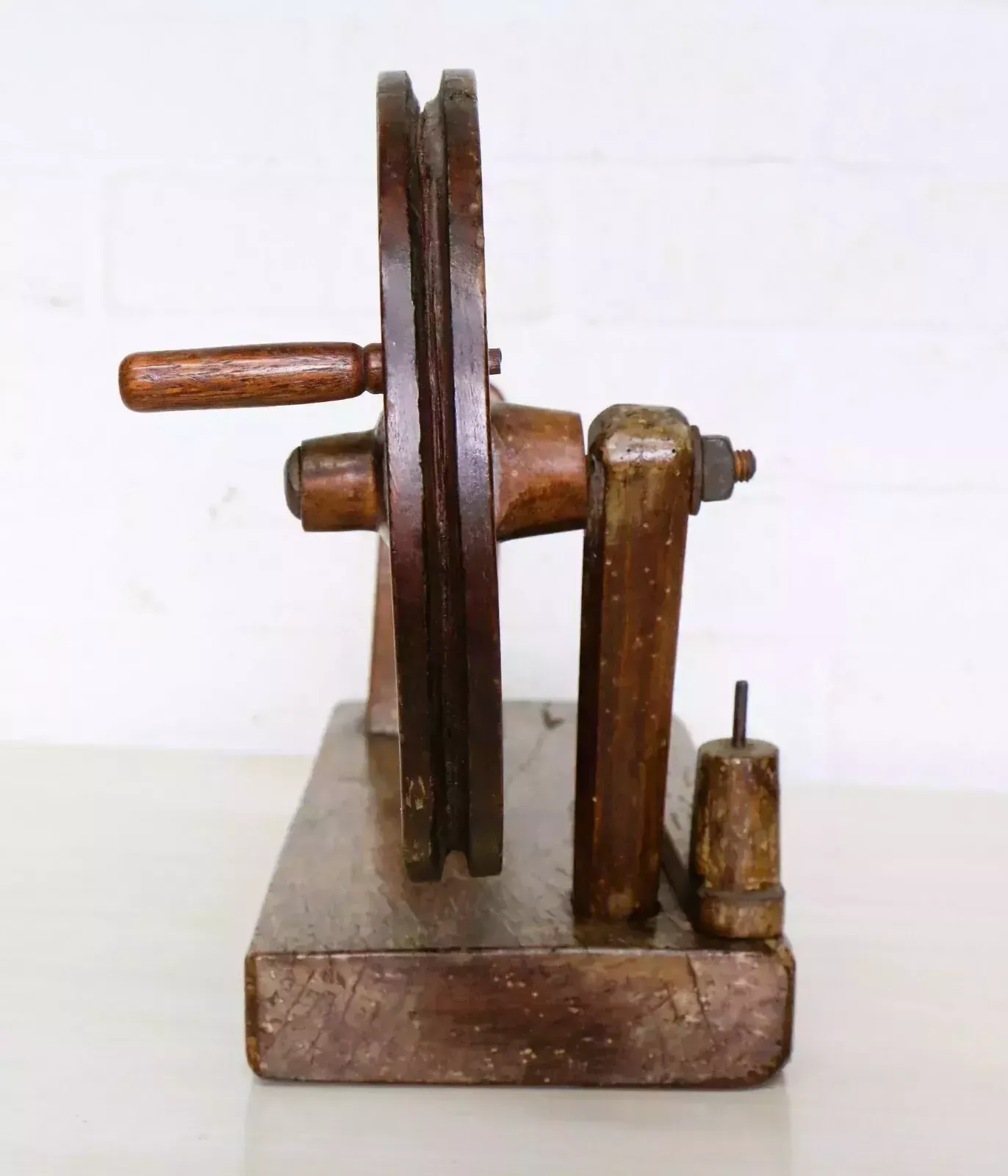 Antique Wool Winder Spinning Wheel 19th C. Indian Asian Charkha Country Rustic photo for sale