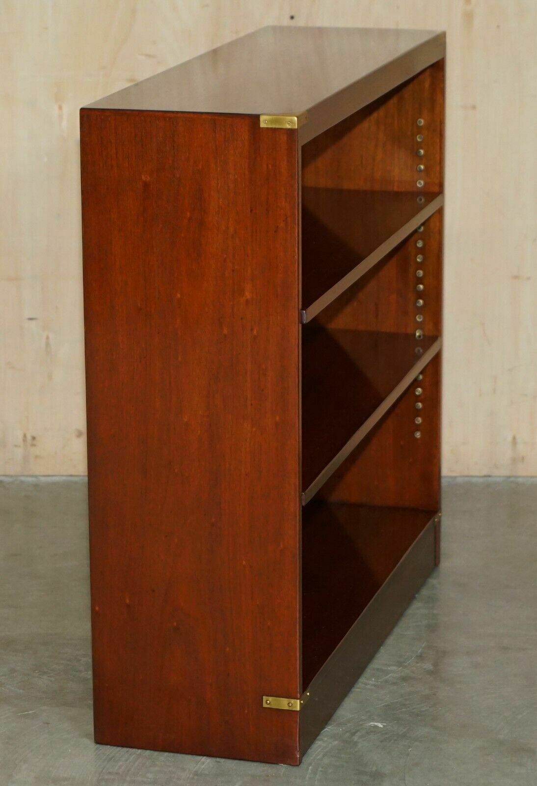 Reh Kennedy Harrods London Solid Mahogany Campaign Dwarf Library Bookcase photo vintage