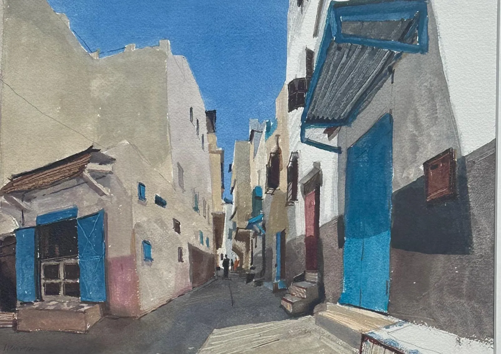 Casbah In Tangier By John Newberry Watercolour photo 595.0