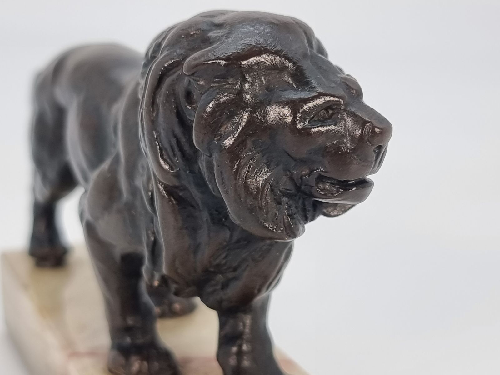 395.0 A French Late 19th Century Bronze Study Of A Prowling Lion photo