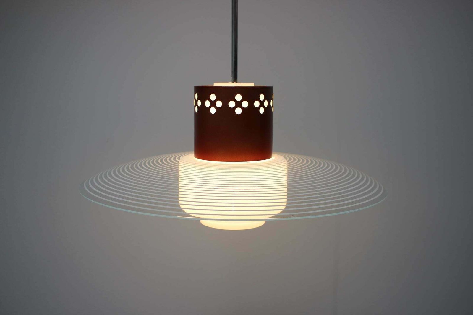 Lighting Midcentury Pendant By Valašské Meziříčí, Czech Republic, 1970s photo