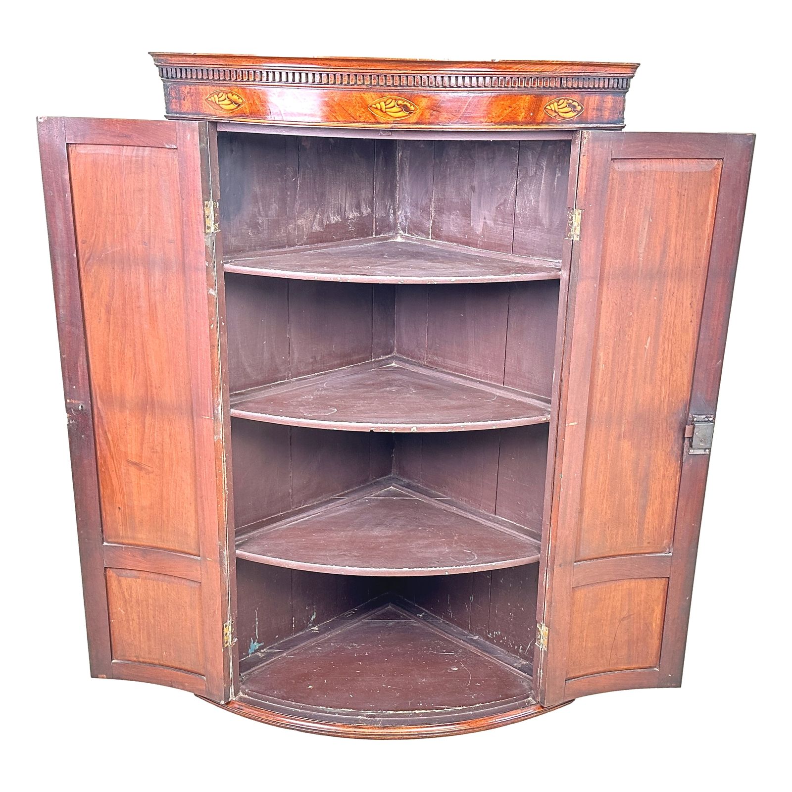 18th Century Mahogany Bow Corner Cupboard (England, Circa 1780) photo 2500.0