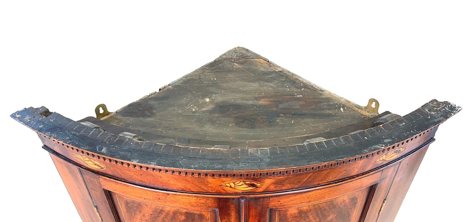 Furniture 18th Century Mahogany Bow Corner Cupboard (England, Circa 1780) photo