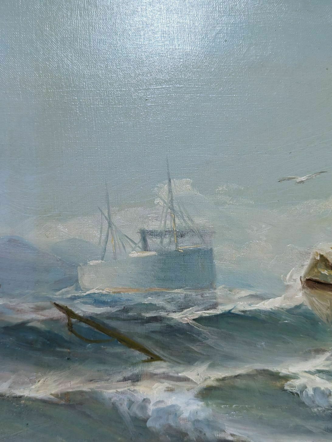 Oil Painting On Canvas Marine By François Gautier (1842 1917) photo for sale