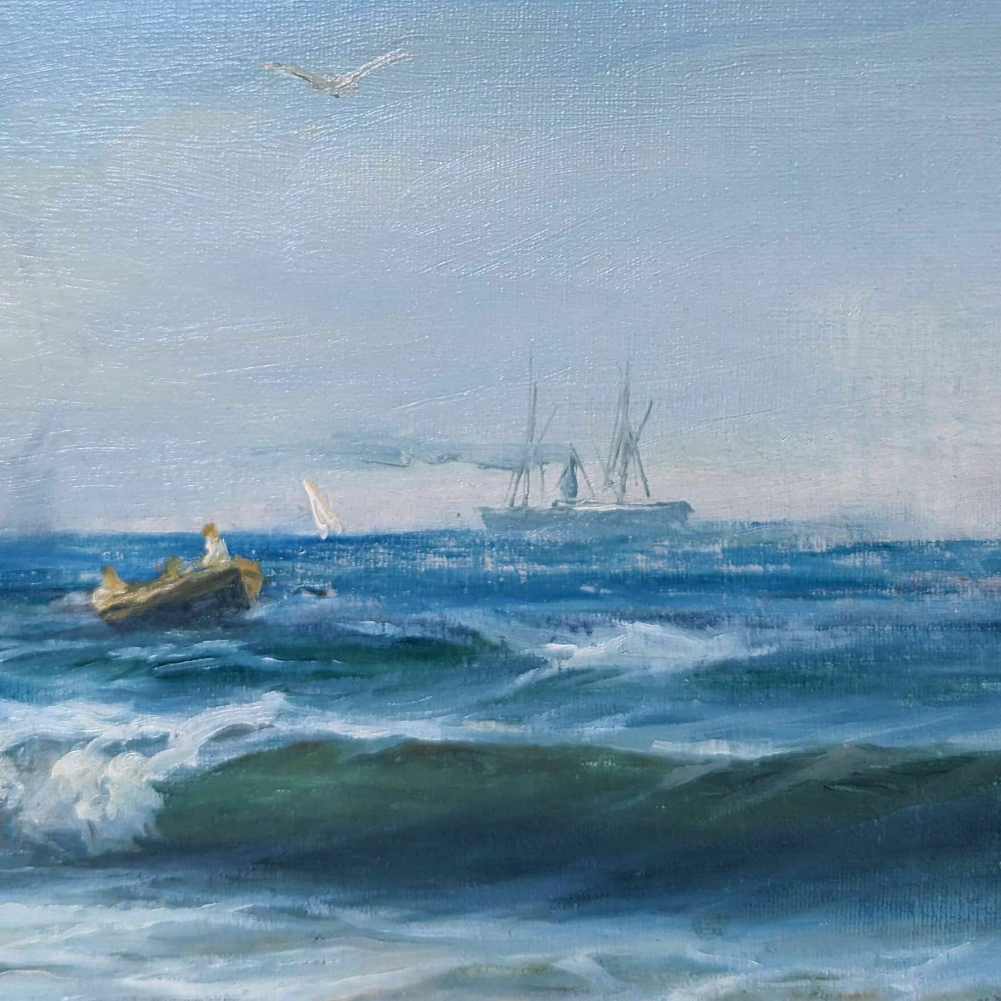 Oil Painting On Canvas Marine By François Gautier (1842 1917) photo 729.0