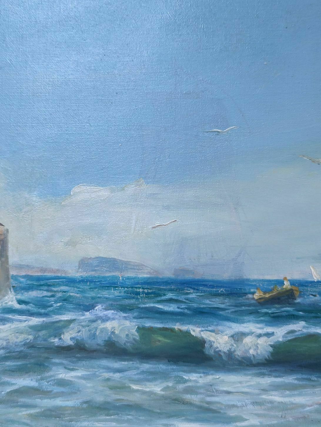 Oil Painting On Canvas Marine By François Gautier (1842 1917) photo vinterior