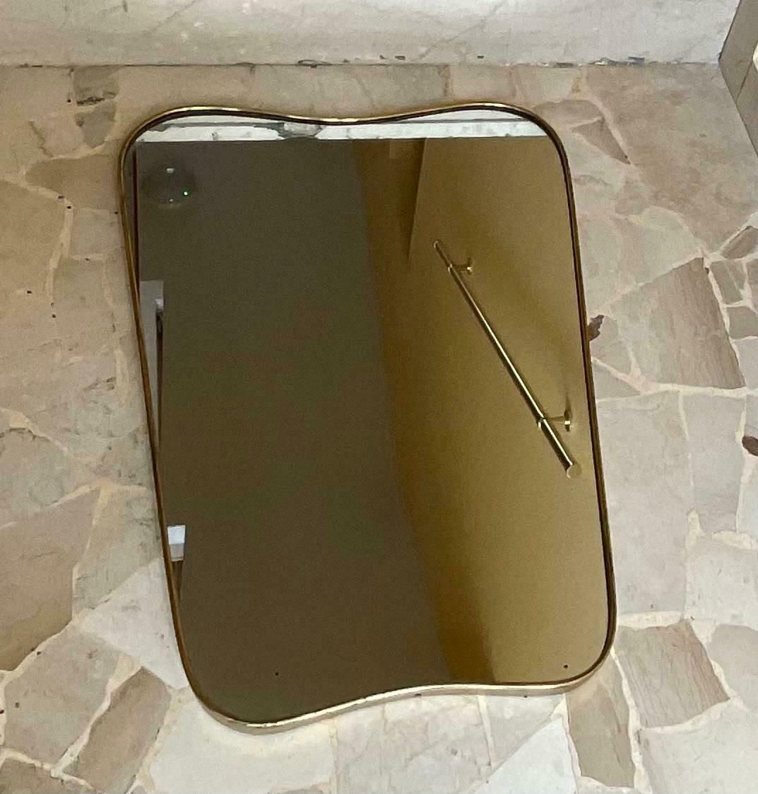 photo for sale Fontanarte   Pietro Chiesa   Mirror With Brass Frame   Italy 1950s