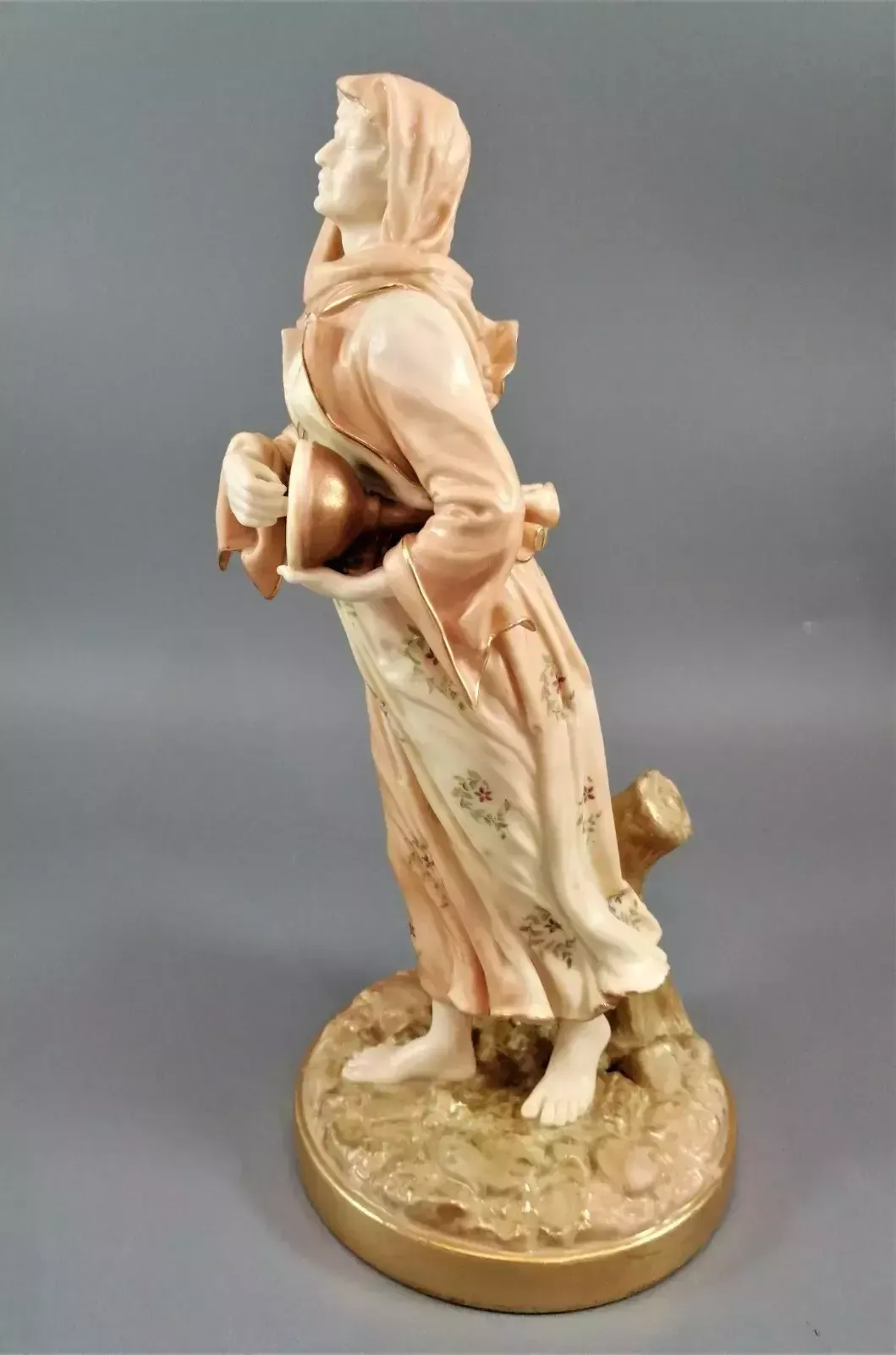 A Rare Royal Worcester Figurine Titled "Musician," Depicting A Lady With A Drum photo for sale