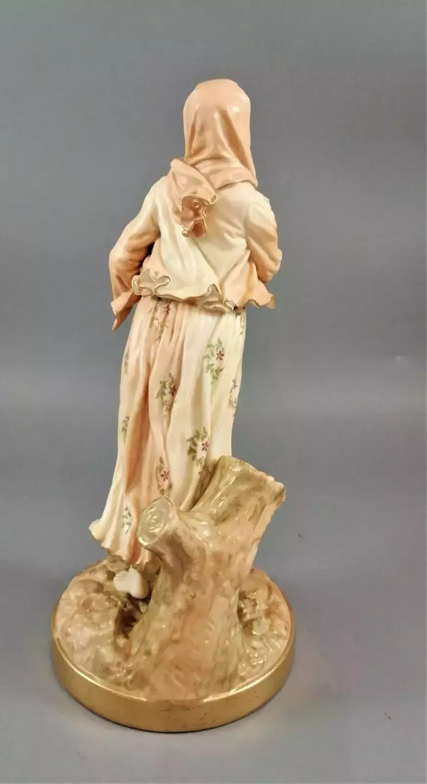 A Rare Royal Worcester Figurine Titled "Musician," Depicting A Lady With A Drum photo 700.0
