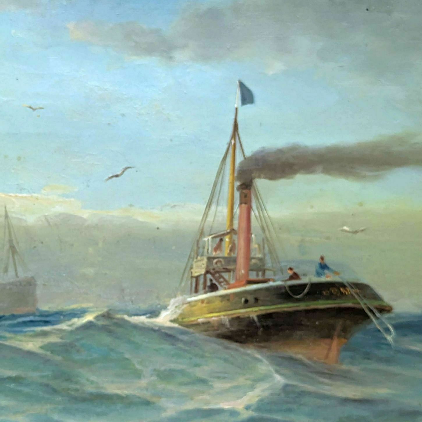 Oil Painting On Canvas Marine By François Gautier (1842 1917) photo furniture