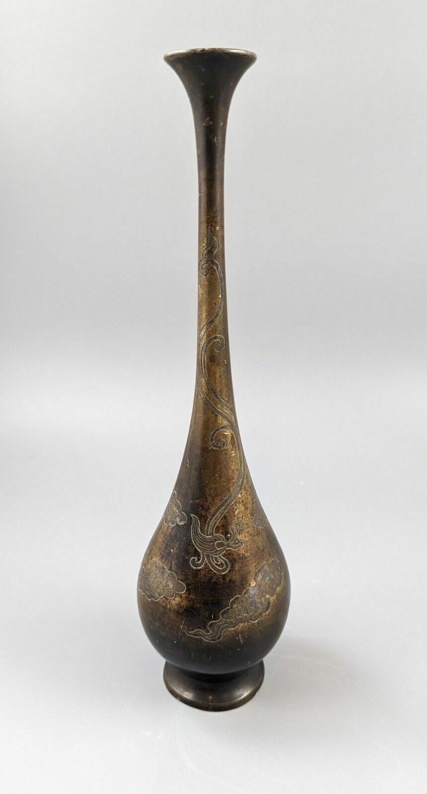 Antique Japanese Bronze Vase 19th Century, Late Mieji Period