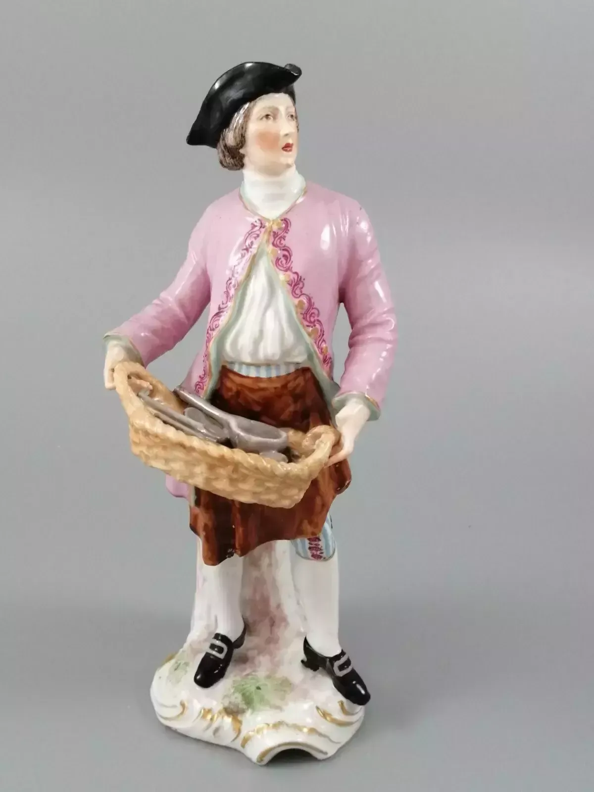 Antique Chelsea Porcelain Figurine, “A Spoon Seller”, C. 1758   1769 photo buy