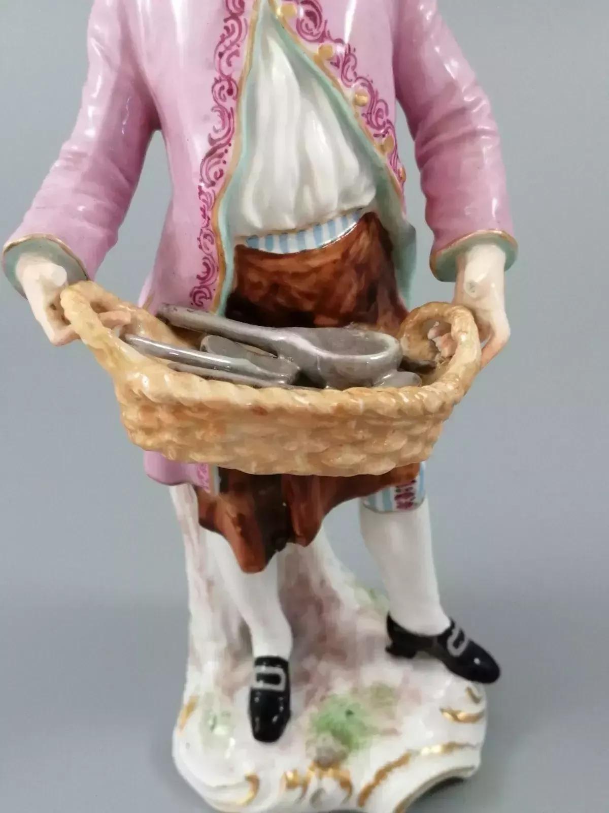 Antique Chelsea Porcelain Figurine, “A Spoon Seller”, C. 1758   1769 photo vintage