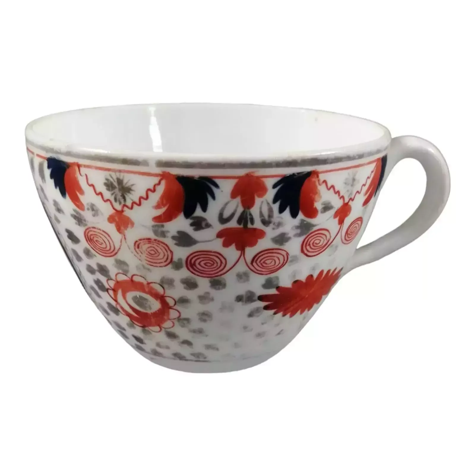 200.0 Rare Pattern Crazy Cow, Silver Lustre Teacup And Saucer photo