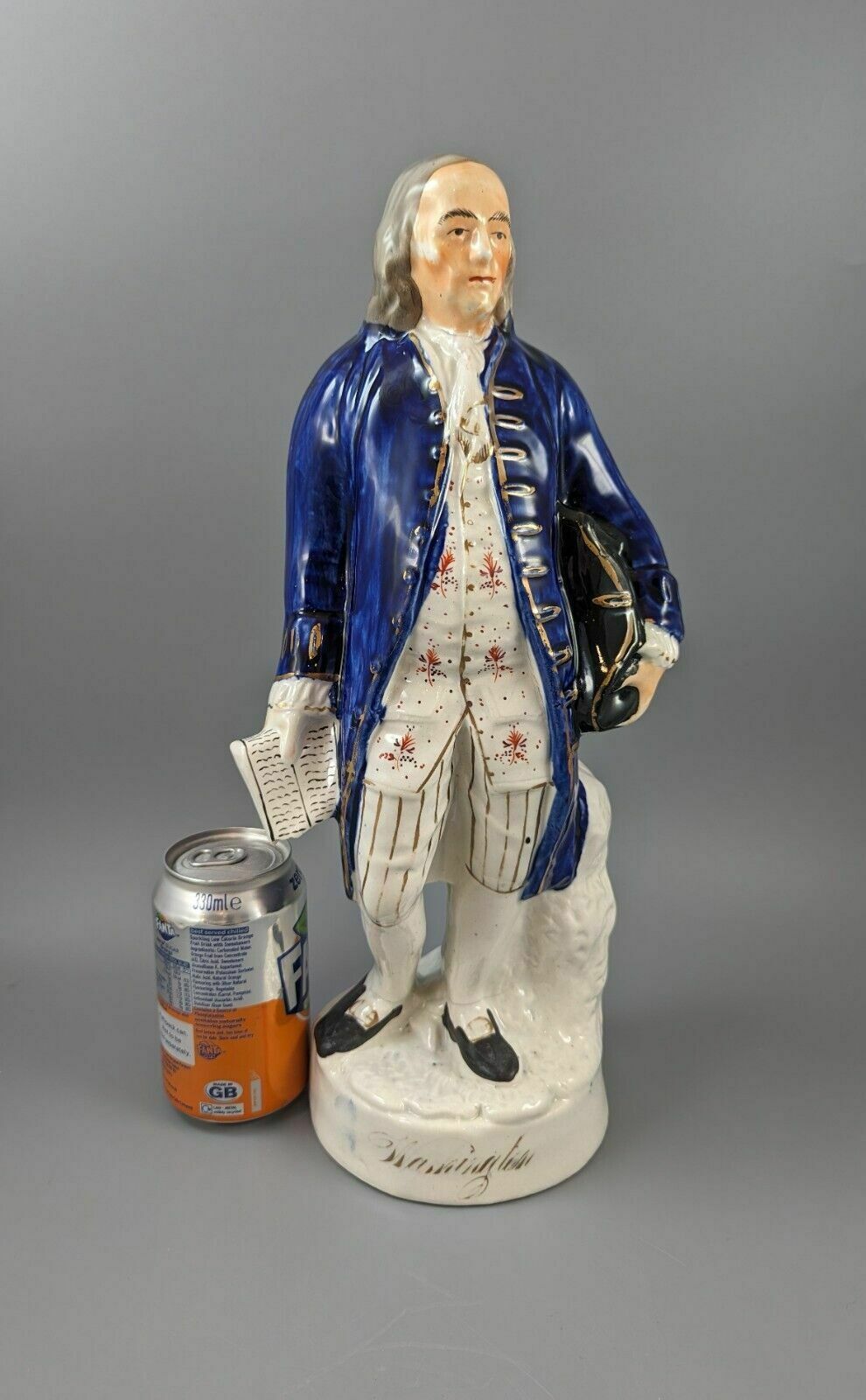 1200.0 Rare Staffordshire Figure Of Benjamin Franklin Named Washington,Circa1860. photo