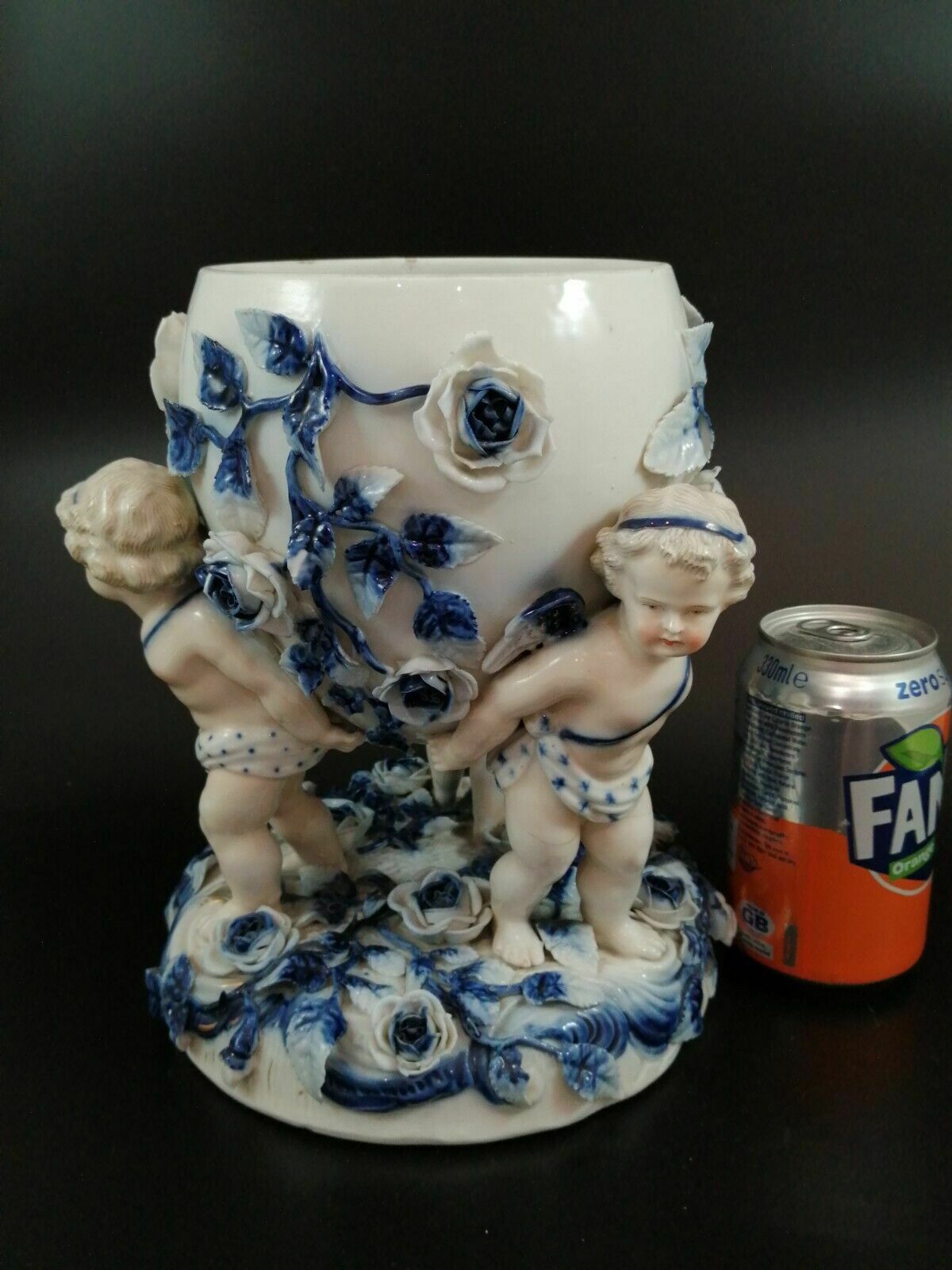 photo buy Antique Sitzendorf Porcelain Vase, Late 19th Century