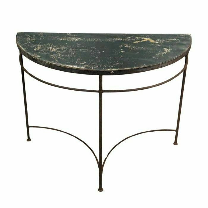 photo vintage Vintage Half Moon Metal Side Table In Pair Tino Rossi