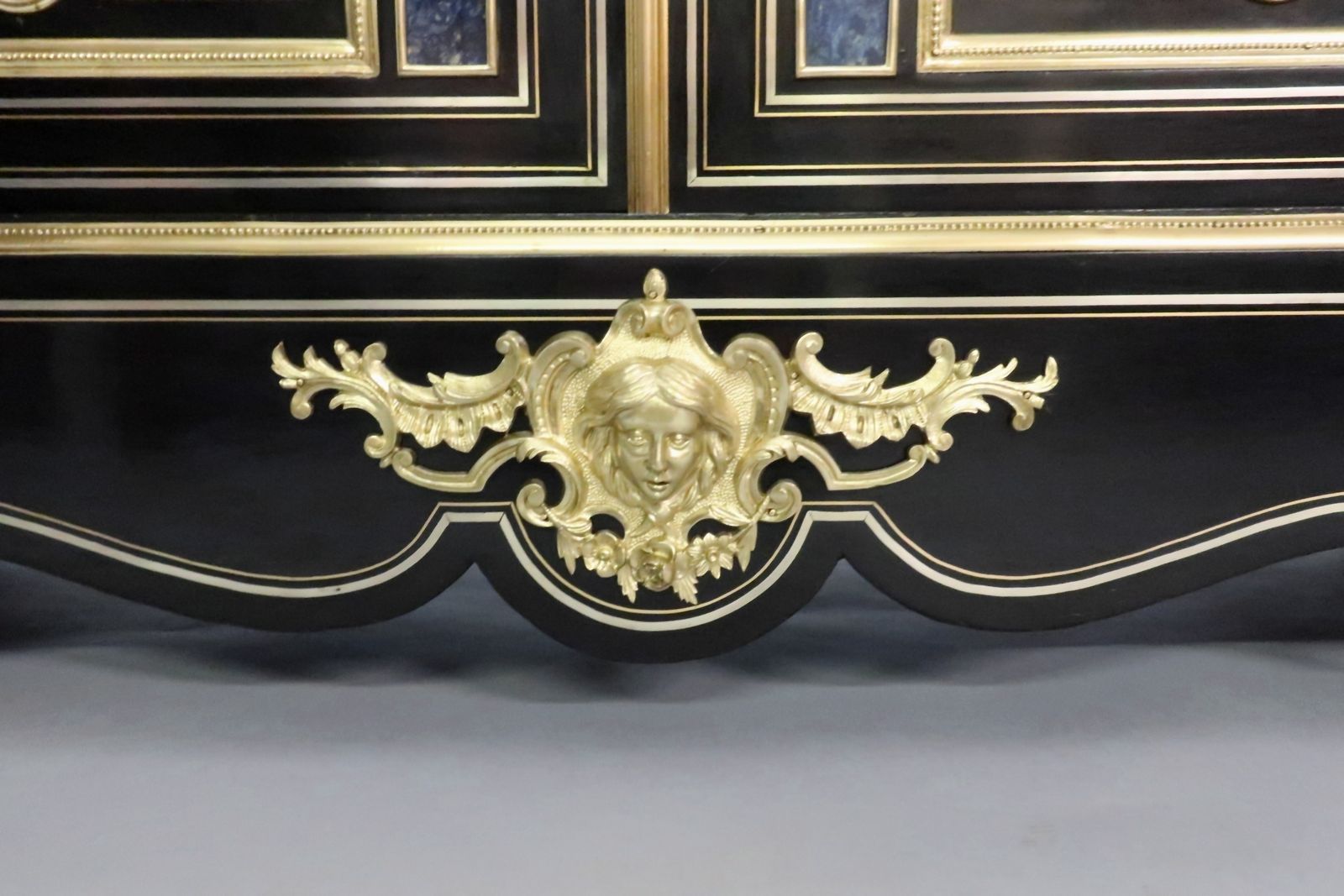 photo vintage French Louis Philippe Ebonised And Inlaid Cabinet Attributed To Monbro