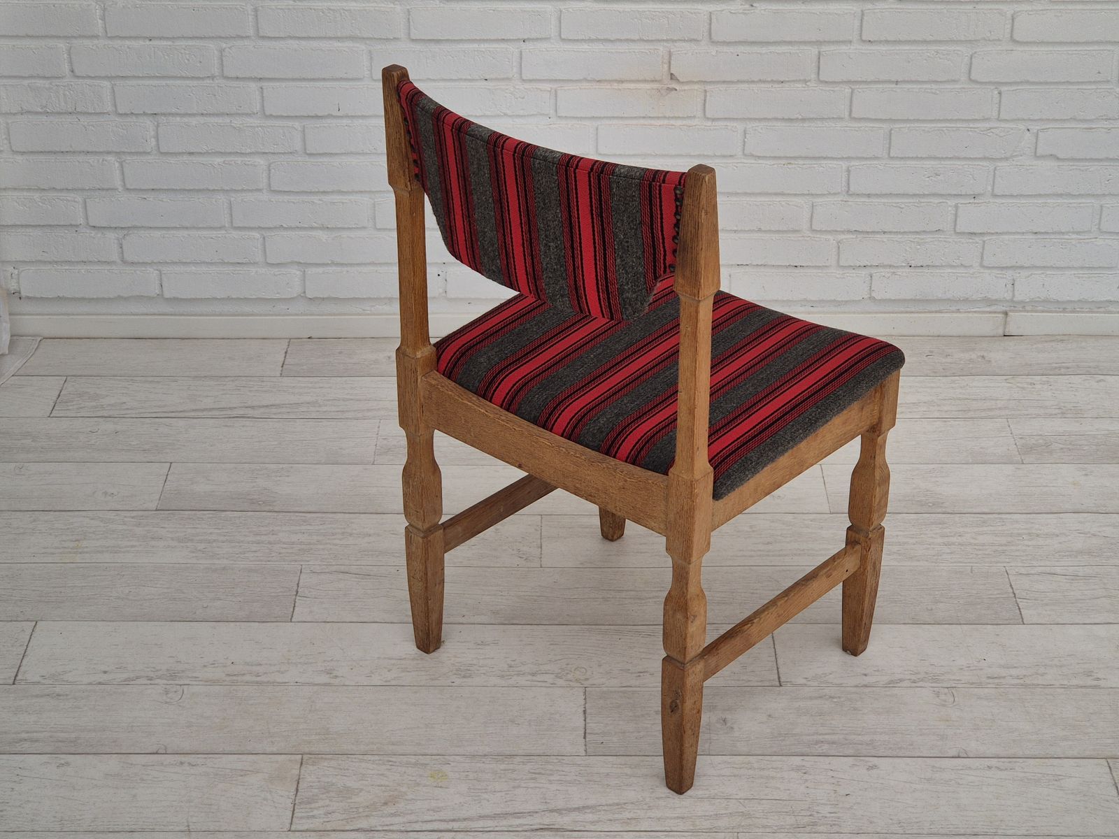 photo for sale 1970s, Danish Design By Henning Kjærnulf, Set Of 4 Dining Chairs, Original Condition, Oak, Wool.