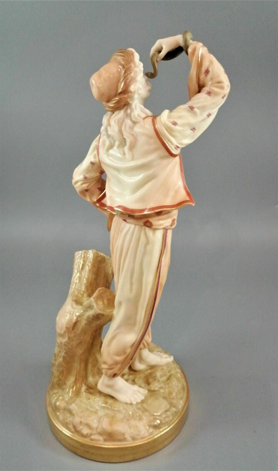 A Rare Royal Worcester Figurine Titled "The Snake Charmer," Dated 1898. photo 700.0