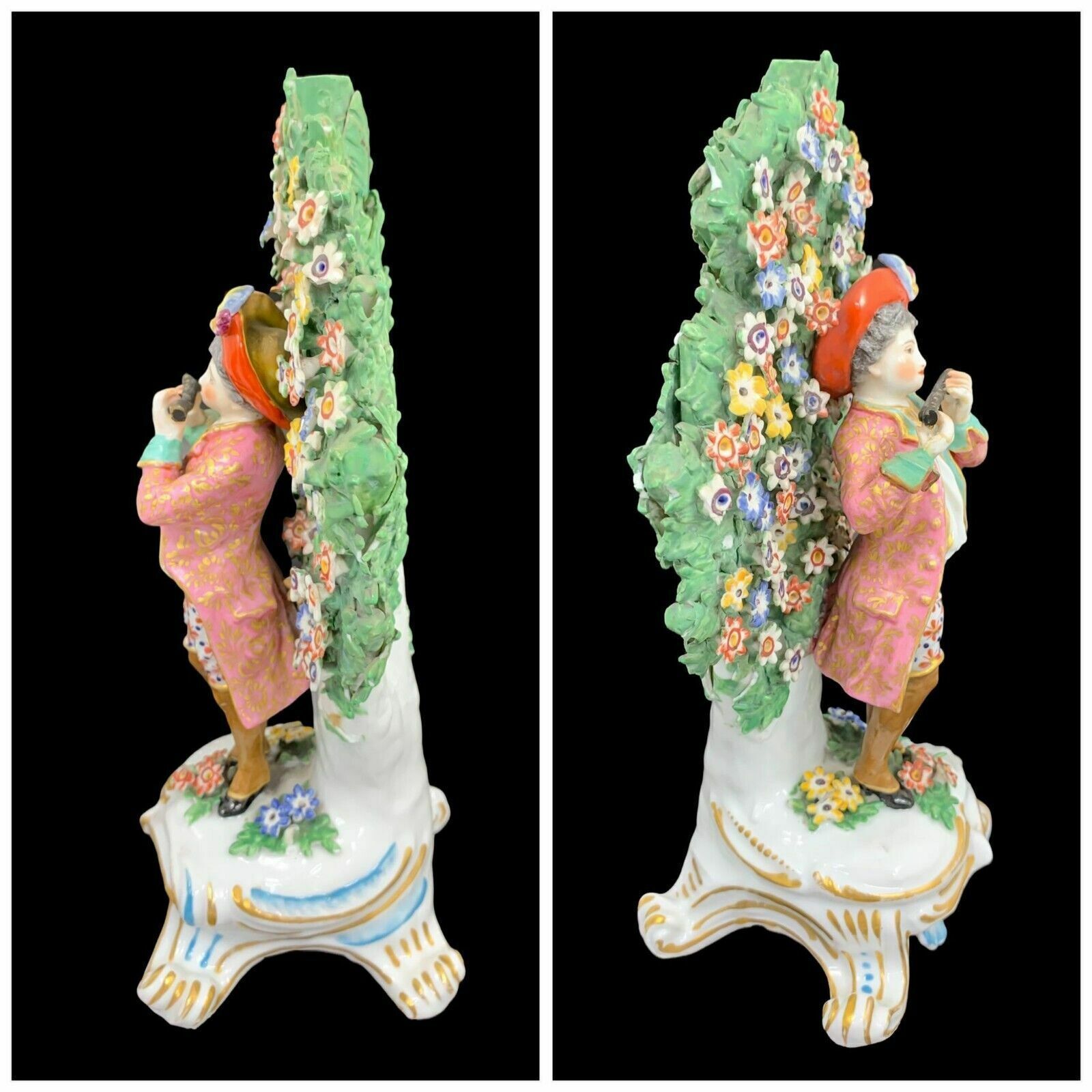 photo furniture A Pair Of 18th Century Chelsea – Derby Bocage Porcelain Figurines.