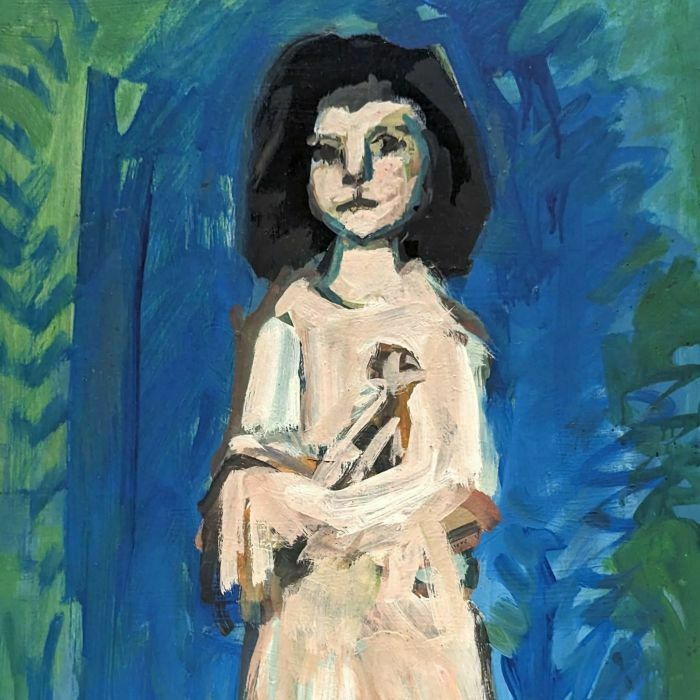 Portrait Of A Young Girl Oil On Cardboard By Rudolf Kundera photo furniture