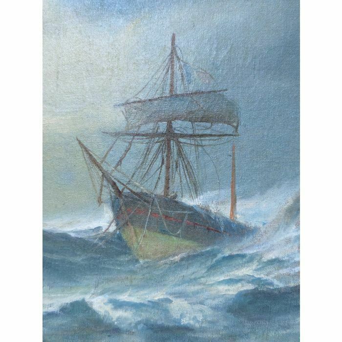 Oil Painting On Canvas Marine By François Gautier (1842 1917) photo furniture