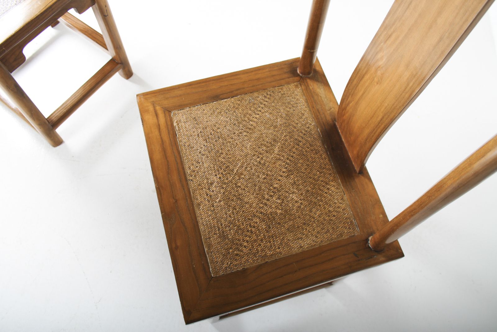 Furniture A Pair Of Lacquered Chinese Northern Elm Yoke Back ‘Officials Hat’ Chairs photo