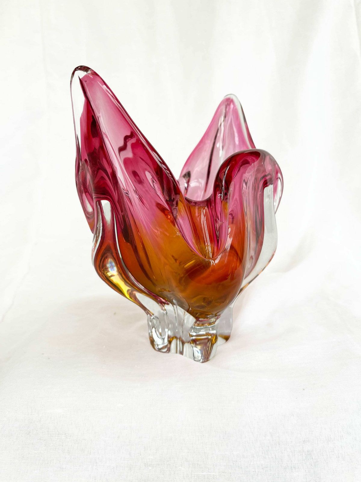 Absolutely Stunning Large Sommerso Art Glass Centrepiece/Bowl By Josef Hospodka   Chribska. Circa 1960 photo for sale