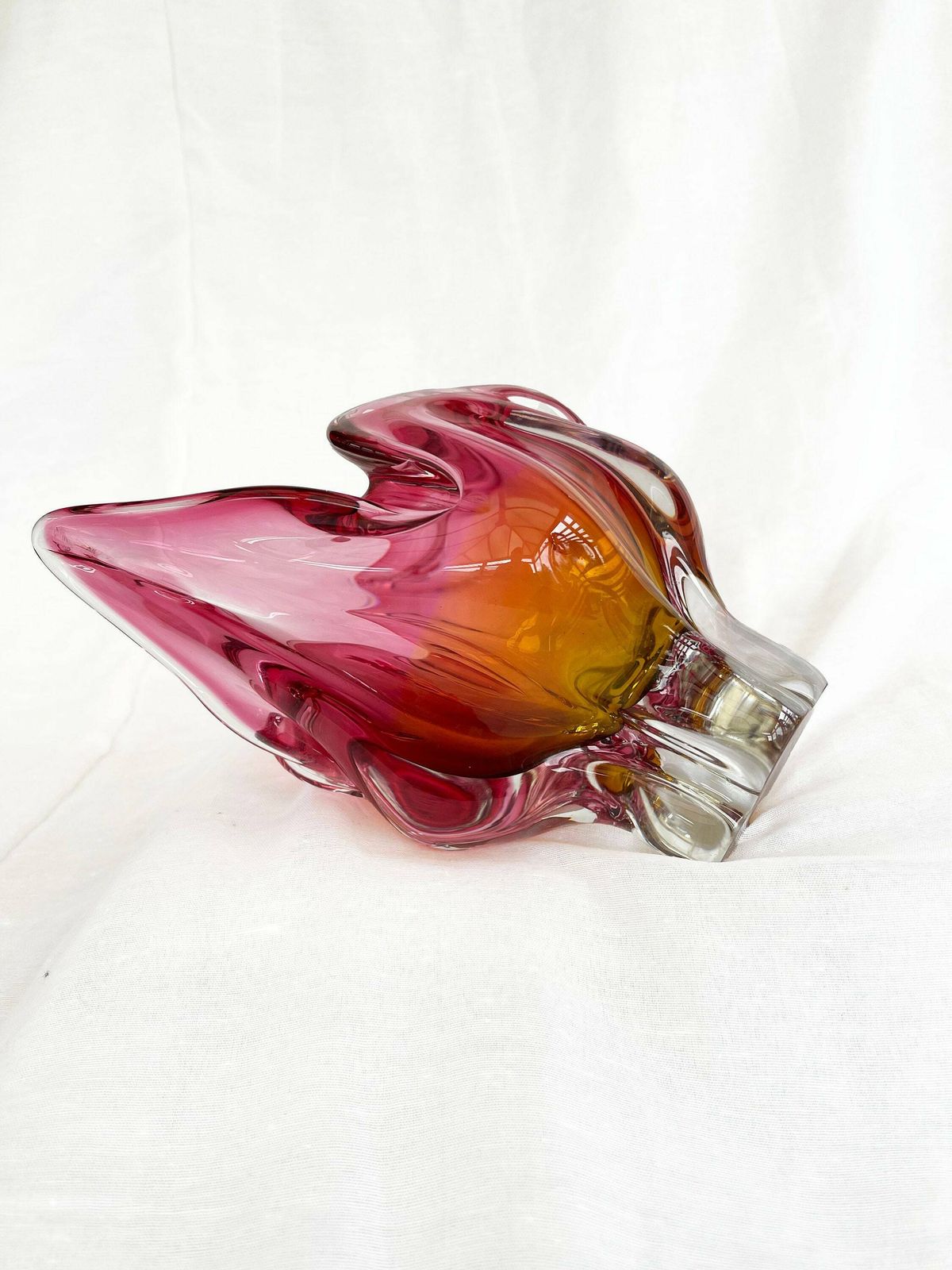 Absolutely Stunning Large Sommerso Art Glass Centrepiece/Bowl By Josef Hospodka   Chribska. Circa 1960 photo vinterior