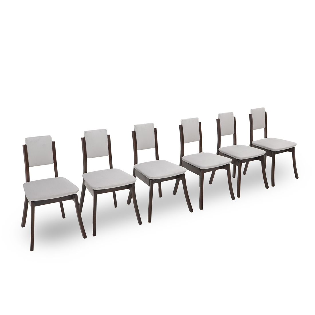 6 Gray Velvet Chairs By Angelo Mangiarotti For La Sorgente Del Mobile, 1970s