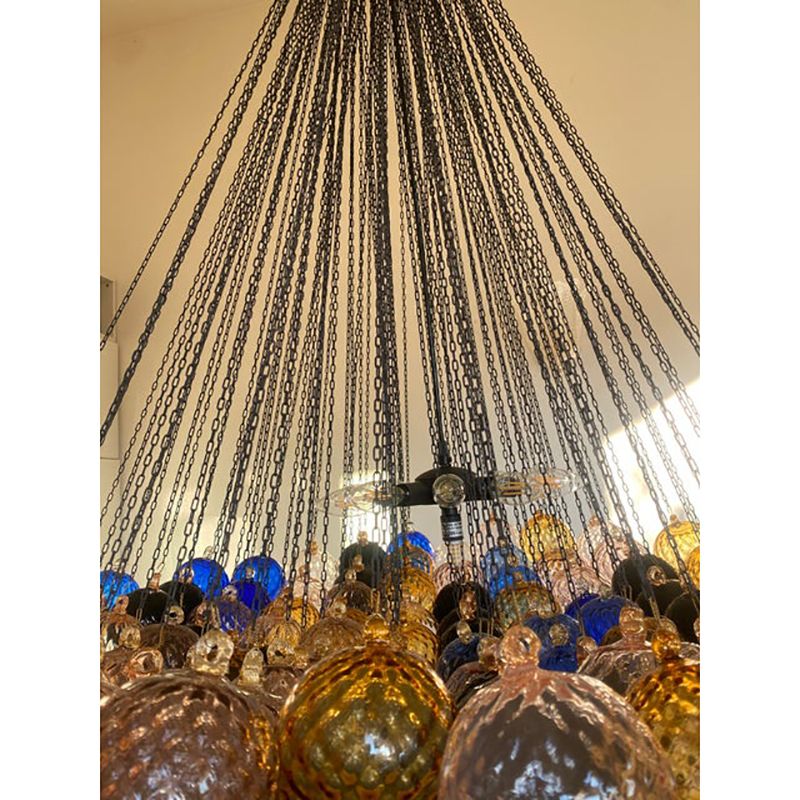 Scenographic Multicolor “Ballotton” Balls Murano Glass Chandelier photo furniture
