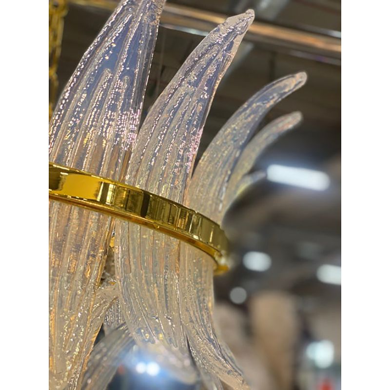 Contemporary Belt Opalino “Palmette” Murano Glass Chandelier photo for sale