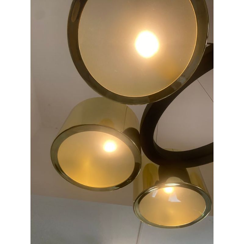 Contemporary Italian Oval Metal Gold Chandelier photo buy