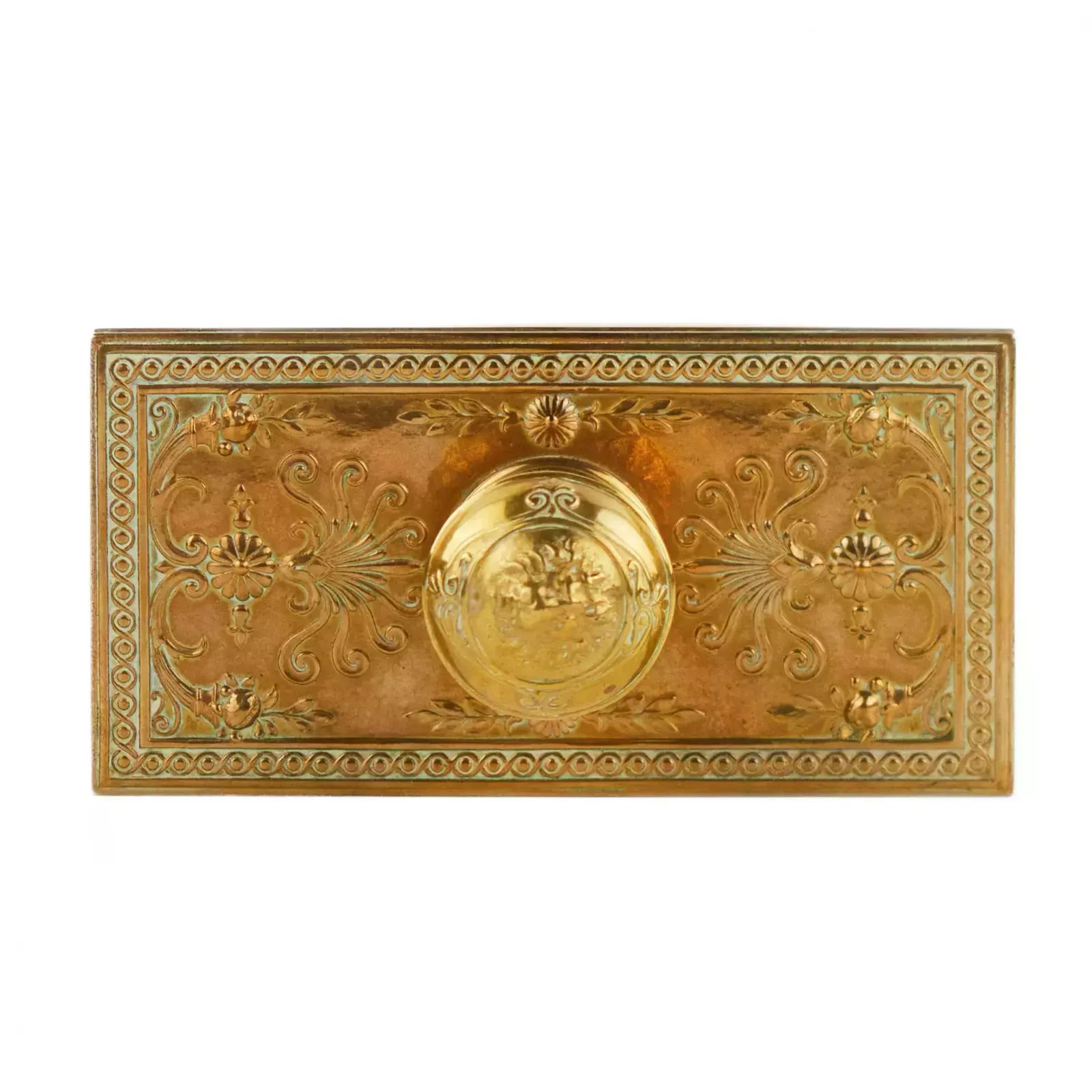A Heavy Paperweight Made Of Bronze And Wood, In The Style Of Napoleon III, By The Workshop Of F. Barbedienne. photo for sale