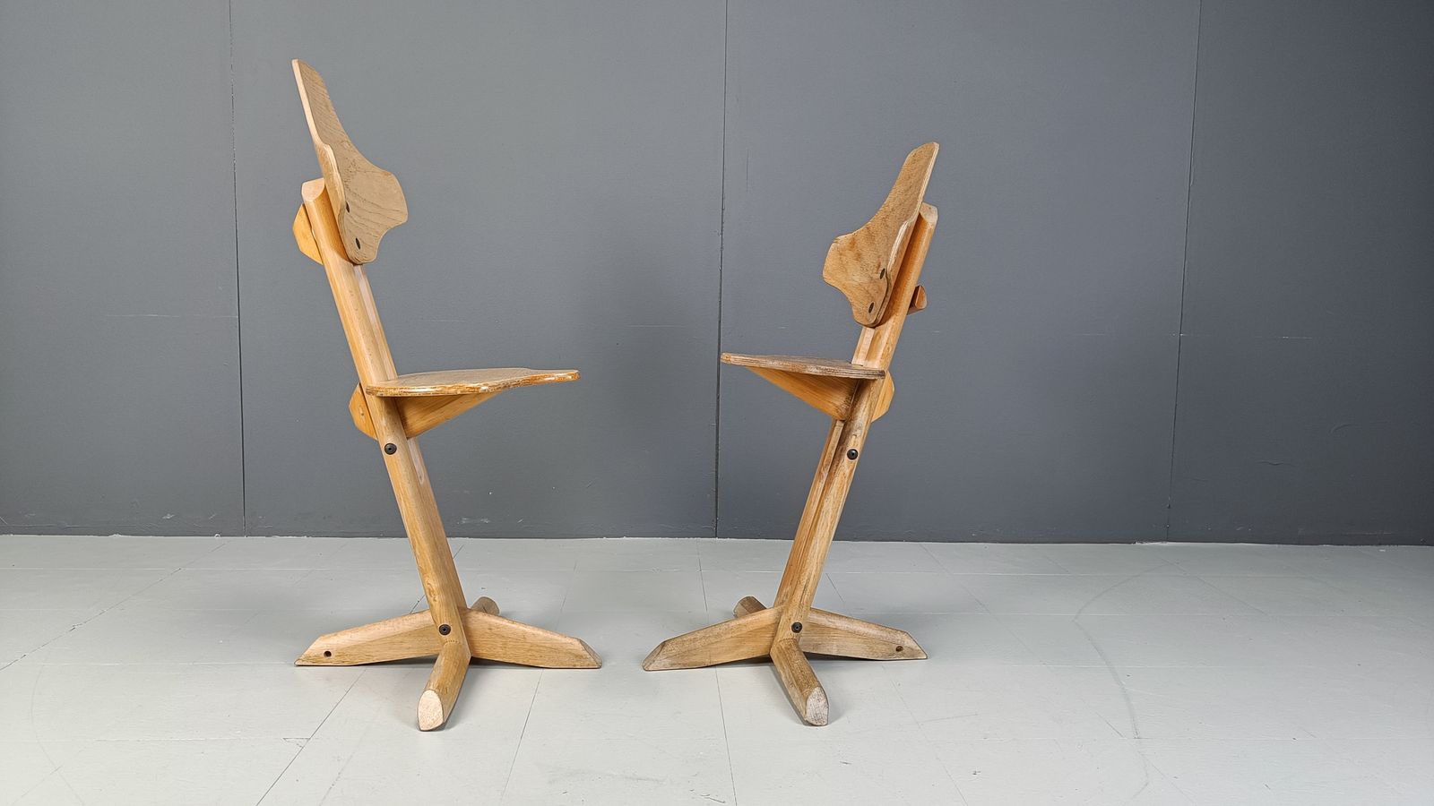 photo for sale Pair Of Plywood Ergonomical Chairs By Rybo, 1970s