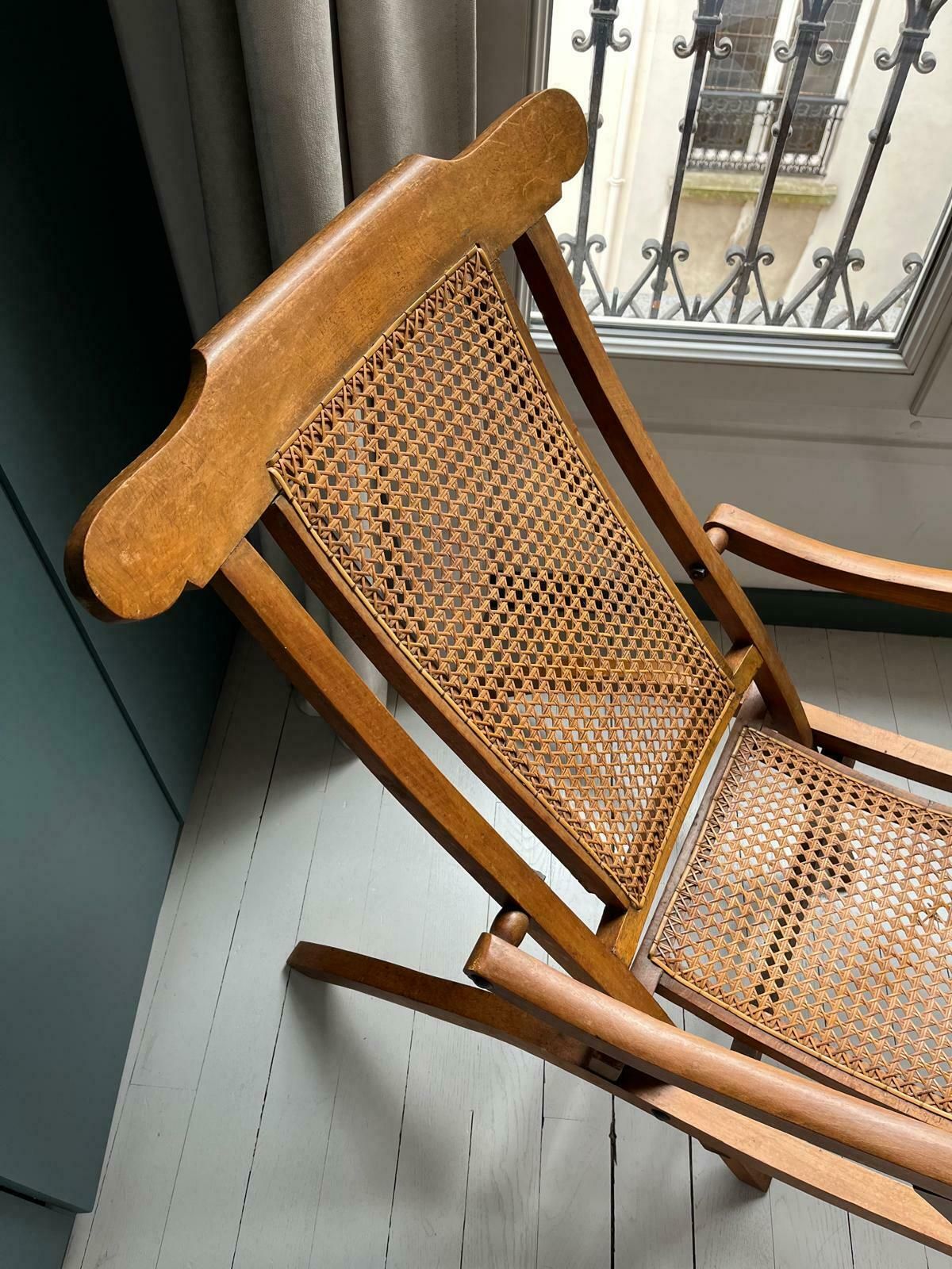 1920's French Cruise Liner Deck Chair photo for sale