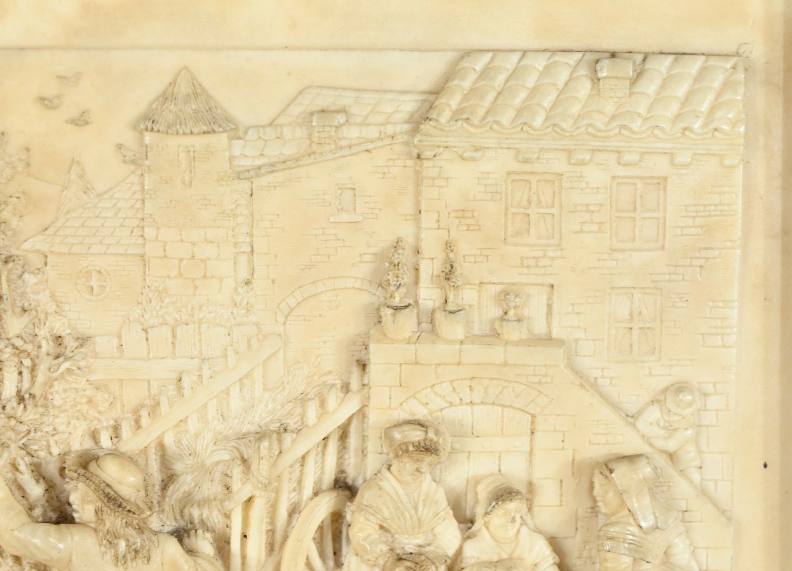 Bas Relief Painting In Petrified Limestone, Signed Cf.Becker – Late 19th Century photo vinterior