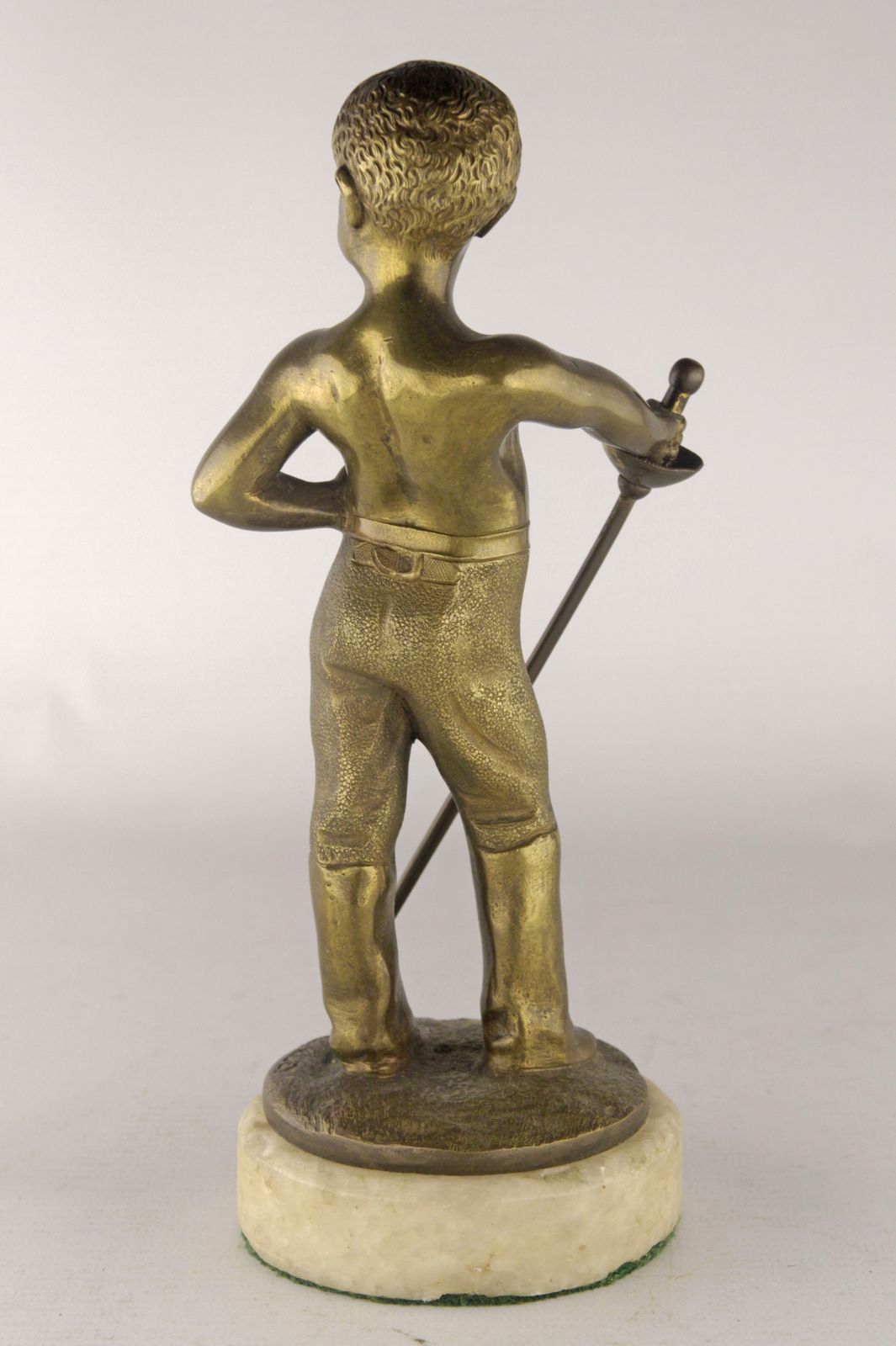 Late 19th Century French Bronze Sculpture Of A Boy With A Sword By Louis Kley photo Art