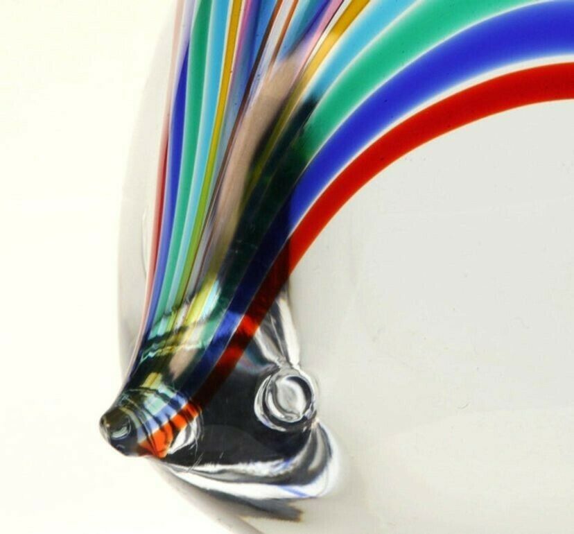 Livio Seguso For Bisazza, Massiccio Fish With Rainbow Canes 1993 Signed photo 1200.0