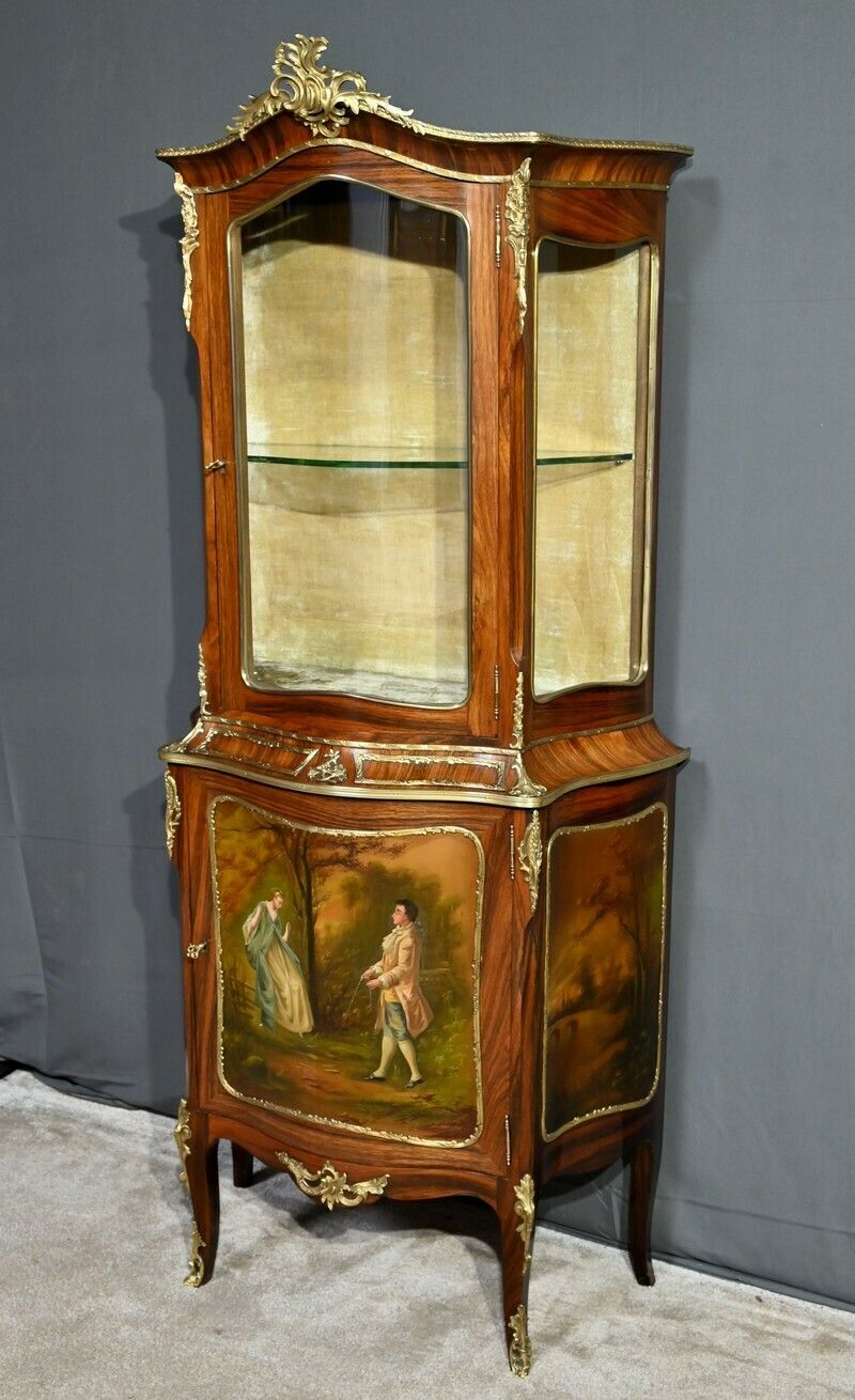 Rosewood Showcase Furniture, Napoleon III Period, Louis XV/Louis XVI Style – Mid 19th Century photo for sale